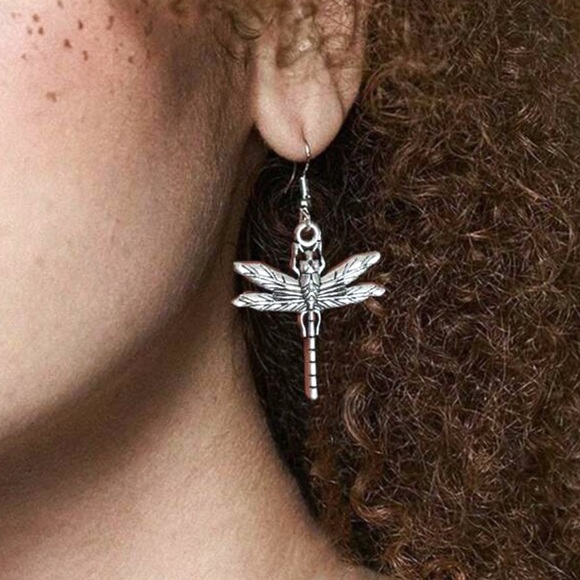 GlitzBlitz Boutique Jewelry - Any 3/25! Silver Dragonfly Drop Earrings